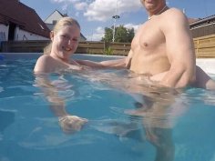 Julia fucked hard at wild pool party - big natural tits underwater sex