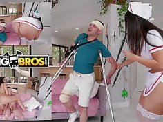 BANGBROS - Johnny Love Hijacks His Ailing Father s Curvy Latin Nurse Violet Myers