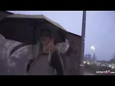 German scout - perfect round ass german girl marie cherie pick up for first casting fuck