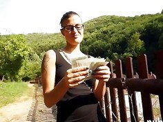 Big tits amateur Czech babe gets nailed for some cash