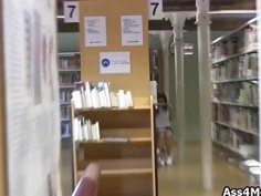 Latina coed fucks at library for cash